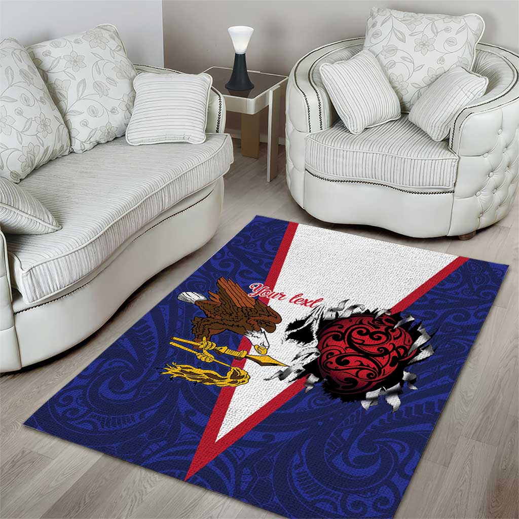 American Samoa Heart Tribal Personalized Area Rug Polynesian Patterns LT9 - Polynesian Pride