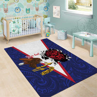 American Samoa Heart Tribal Personalized Area Rug Polynesian Patterns LT9 - Polynesian Pride