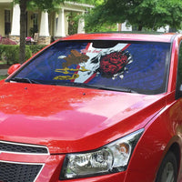 American Samoa Heart Tribal Personalized Auto Sun Shade Polynesian Patterns LT9 - Polynesian Pride