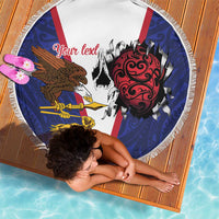 American Samoa Heart Tribal Personalized Beach Blanket Polynesian Patterns LT9 - Polynesian Pride