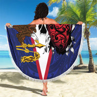 American Samoa Heart Tribal Personalized Beach Blanket Polynesian Patterns LT9 - Polynesian Pride