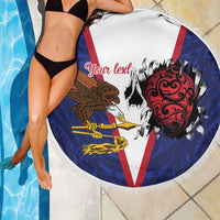American Samoa Heart Tribal Personalized Beach Blanket Polynesian Patterns LT9 - Polynesian Pride