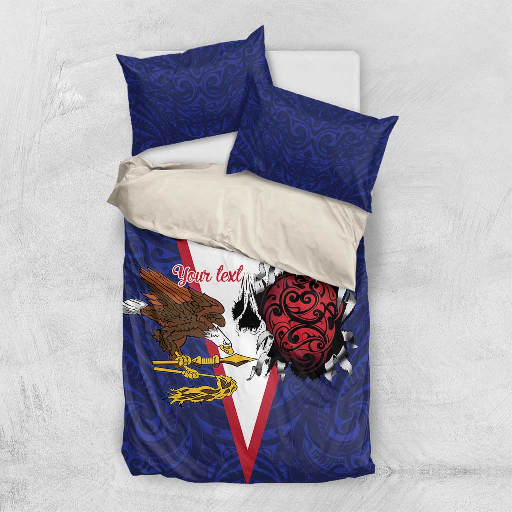 American Samoa Heart Tribal Personalized Bedding Set Polynesian Patterns