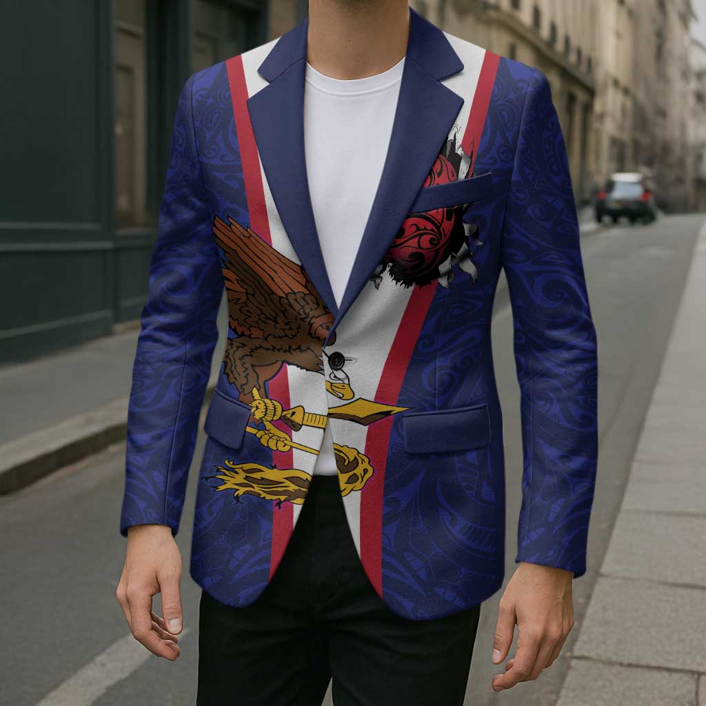 American Samoa Heart Tribal Personalized Blazer Polynesian Patterns
