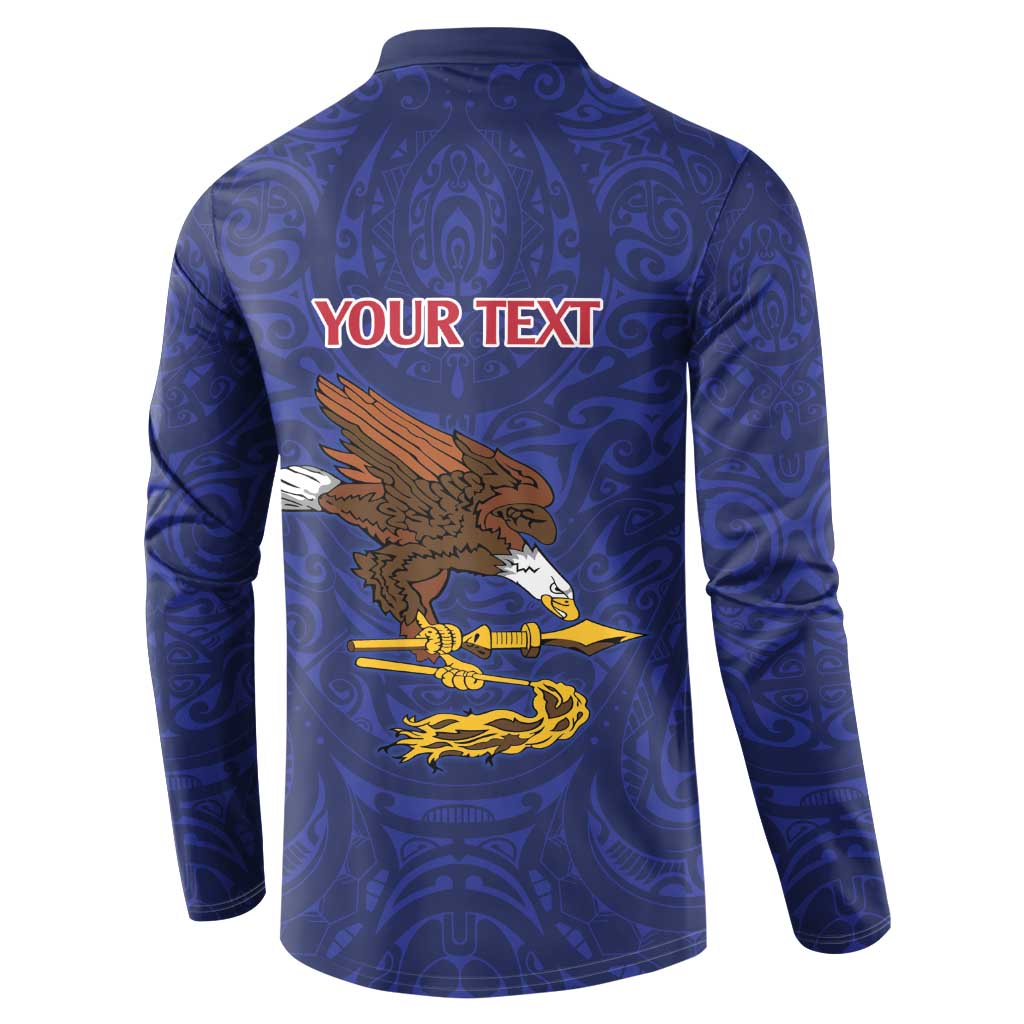 American Samoa Heart Tribal Personalized Button Sweatshirt Polynesian Patterns