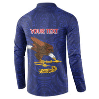 American Samoa Heart Tribal Personalized Button Sweatshirt Polynesian Patterns