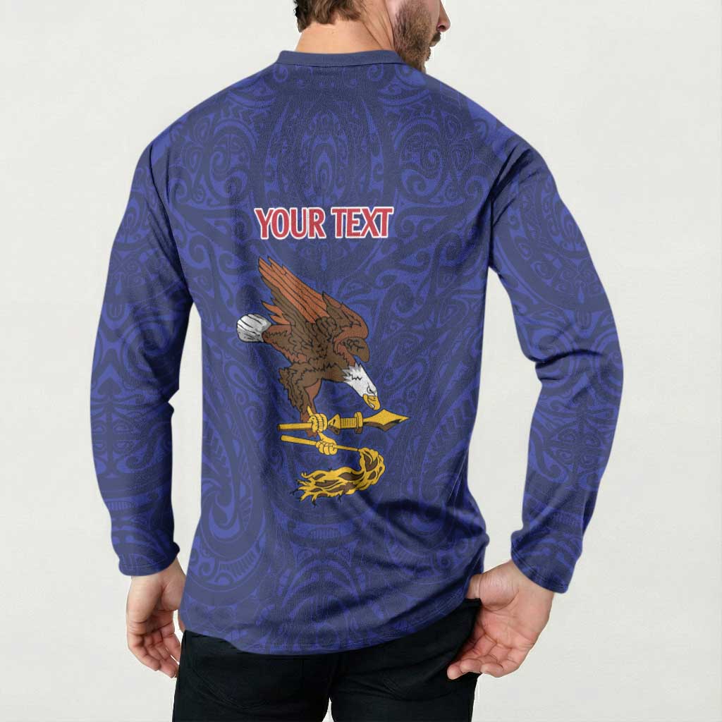 American Samoa Heart Tribal Personalized Button Sweatshirt Polynesian Patterns