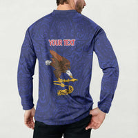 American Samoa Heart Tribal Personalized Button Sweatshirt Polynesian Patterns