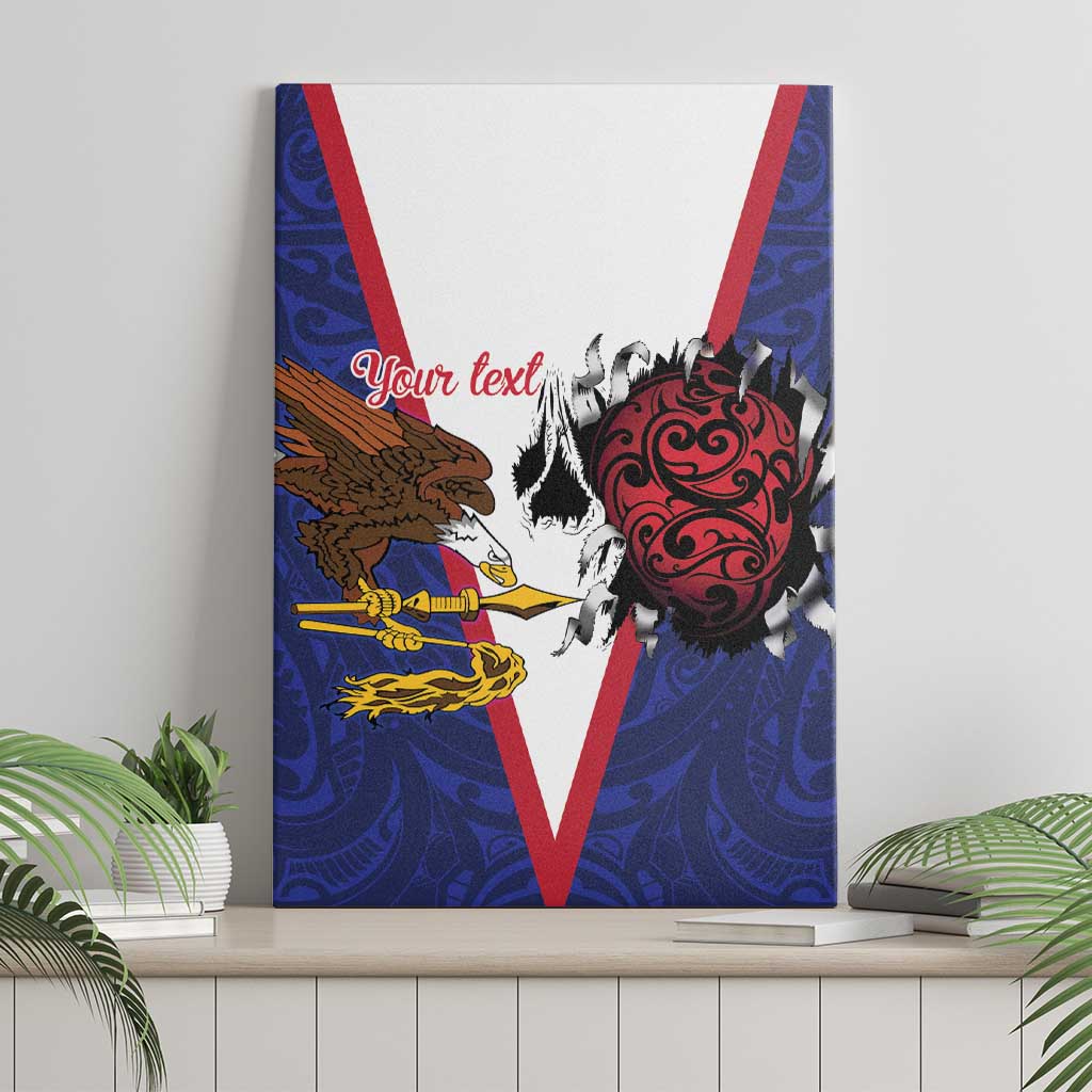 American Samoa Heart Tribal Personalized Canvas Wall Art Polynesian Patterns LT9 - Polynesian Pride