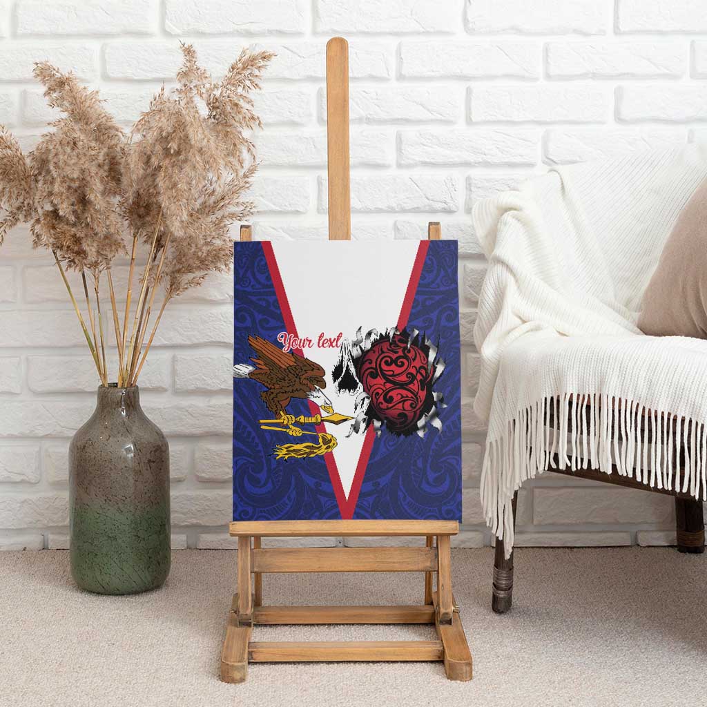 American Samoa Heart Tribal Personalized Canvas Wall Art Polynesian Patterns LT9 - Polynesian Pride