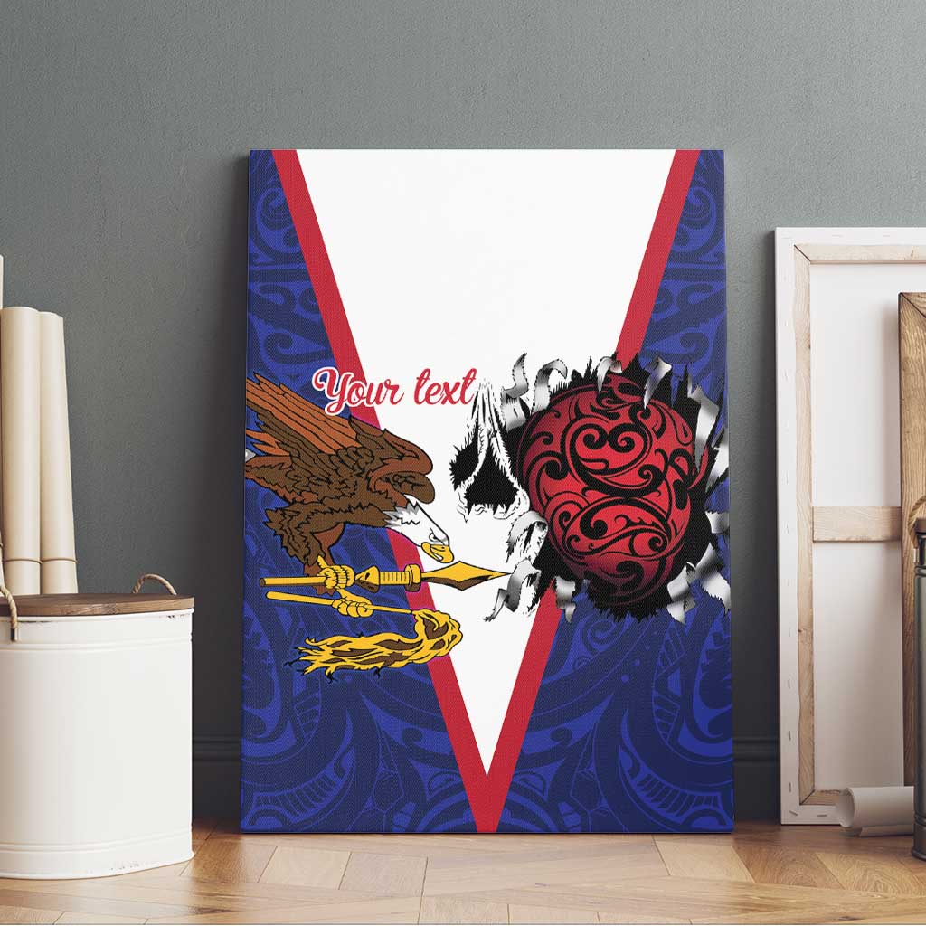 American Samoa Heart Tribal Personalized Canvas Wall Art Polynesian Patterns LT9 - Polynesian Pride