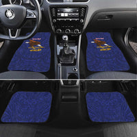 American Samoa Heart Tribal Personalized Car Mats Polynesian Patterns LT9 Set 4pcs Blue - Polynesian Pride