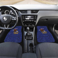 American Samoa Heart Tribal Personalized Car Mats Polynesian Patterns LT9 Set 2pcs - Front Blue - Polynesian Pride