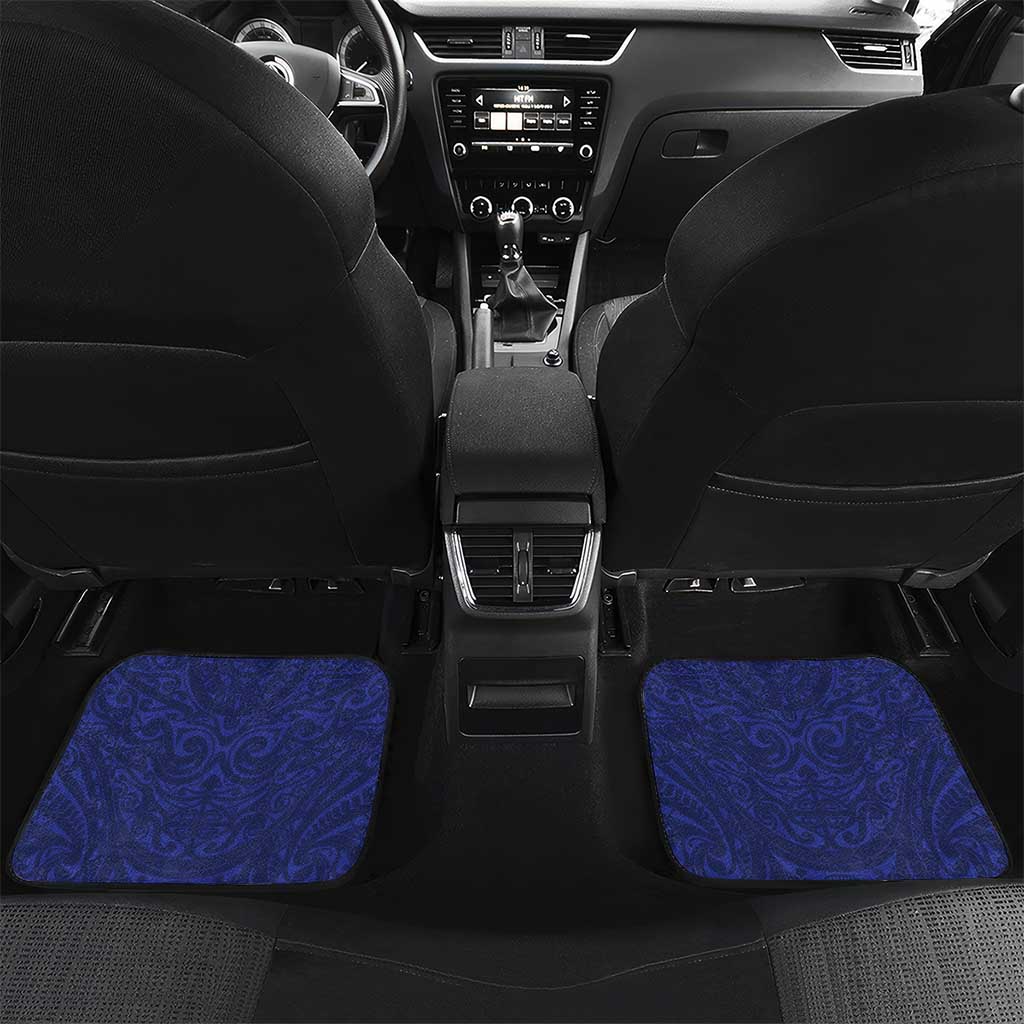 American Samoa Heart Tribal Personalized Car Mats Polynesian Patterns LT9 Set 2pcs - Back Blue - Polynesian Pride