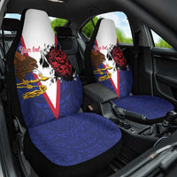 American Samoa Heart Tribal Personalized Car Seat Cover Polynesian Patterns LT9 One Size Blue - Polynesian Pride