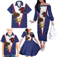 American Samoa Heart Tribal Personalized Family Matching Off The Shoulder Long Sleeve Dress and Hawaiian Shirt Polynesian Patterns LT9 - Polynesian Pride