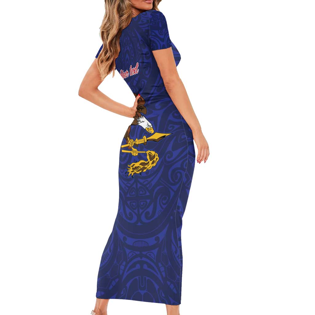 American Samoa Heart Tribal Personalized Family Matching Short Sleeve Bodycon Dress and Hawaiian Shirt Polynesian Patterns LT9 - Polynesian Pride
