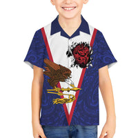 American Samoa Heart Tribal Personalized Family Matching Tank Maxi Dress and Hawaiian Shirt Polynesian Patterns LT9 Son's Shirt Blue - Polynesian Pride
