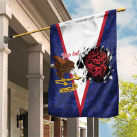 American Samoa Heart Tribal Personalized Garden Flag Polynesian Patterns LT9 House Flag Blue - Polynesian Pride