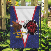 American Samoa Heart Tribal Personalized Garden Flag Polynesian Patterns LT9 Garden Flag Blue - Polynesian Pride