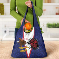 American Samoa Heart Tribal Personalized Grocery Bag Polynesian Patterns