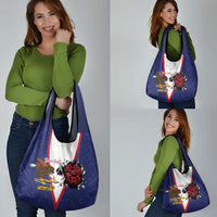 American Samoa Heart Tribal Personalized Grocery Bag Polynesian Patterns