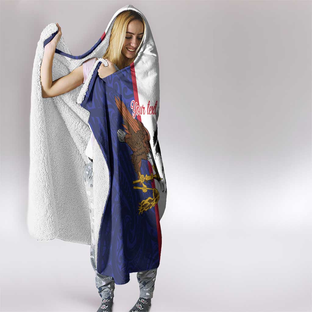 American Samoa Heart Tribal Personalized Hooded Blanket Polynesian Patterns