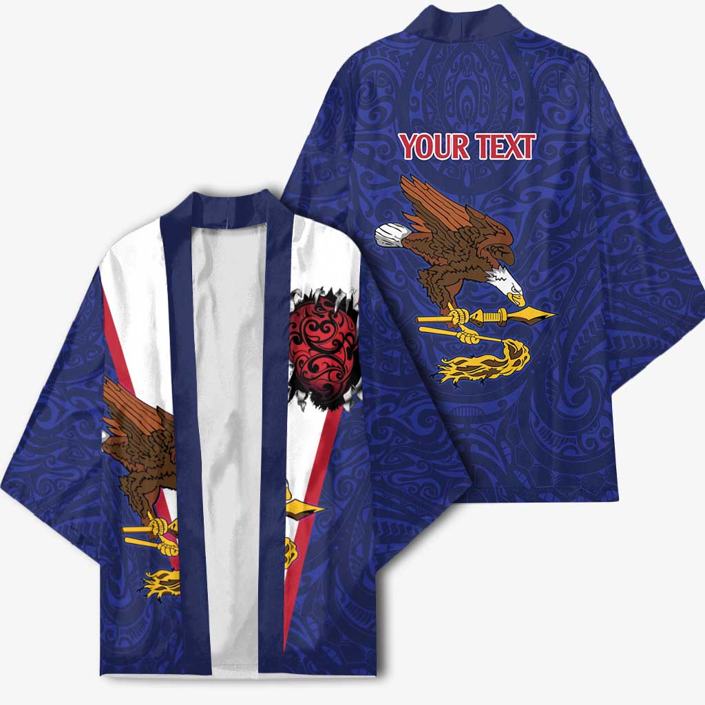American Samoa Heart Tribal Personalized Kimono Polynesian Patterns