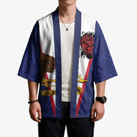 American Samoa Heart Tribal Personalized Kimono Polynesian Patterns