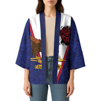 American Samoa Heart Tribal Personalized Kimono Polynesian Patterns