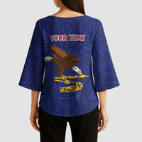 American Samoa Heart Tribal Personalized Kimono Sleeve Blouse Polynesian Patterns