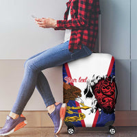 American Samoa Heart Tribal Personalized Luggage Cover Polynesian Patterns LT9 - Polynesian Pride
