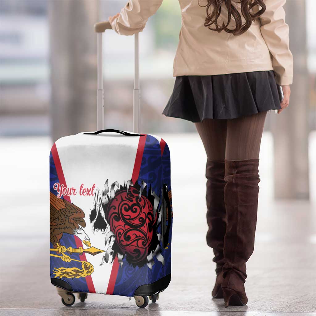 American Samoa Heart Tribal Personalized Luggage Cover Polynesian Patterns LT9 - Polynesian Pride