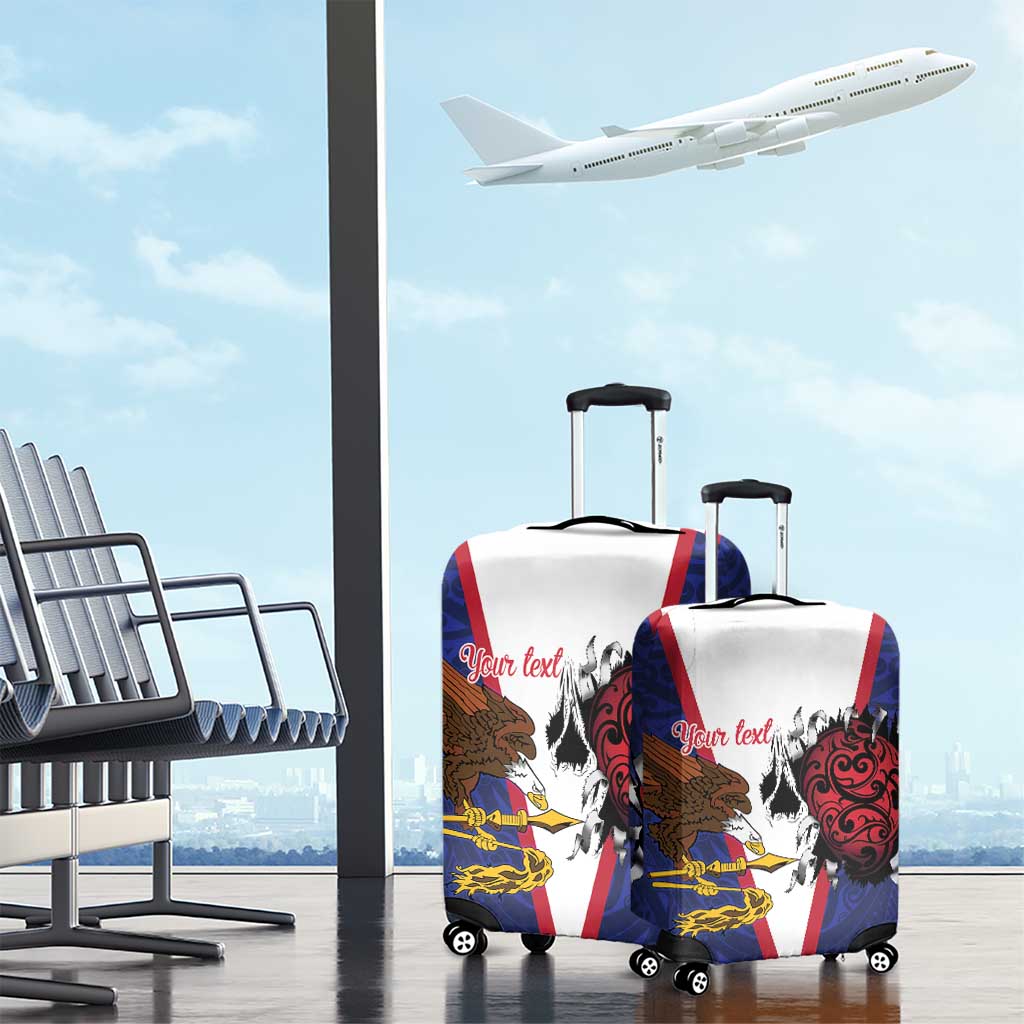 American Samoa Heart Tribal Personalized Luggage Cover Polynesian Patterns LT9 - Polynesian Pride
