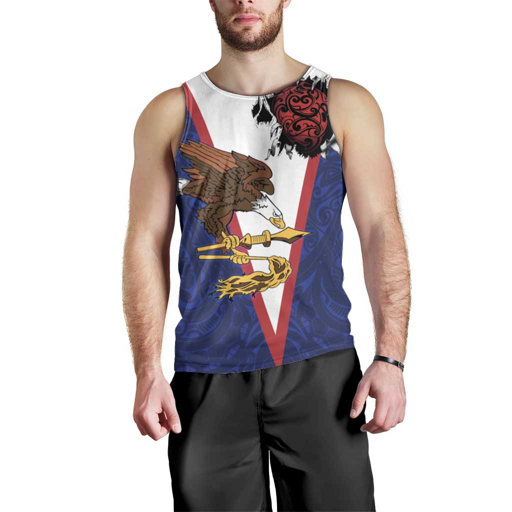 American Samoa Heart Tribal Personalized Men Tank Top Polynesian Patterns LT9 - Polynesian Pride