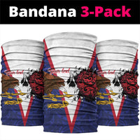 American Samoa Heart Tribal Personalized Neck Gaiter Polynesian Patterns LT9 package One Size: 25*50cm Blue - Polynesian Pride