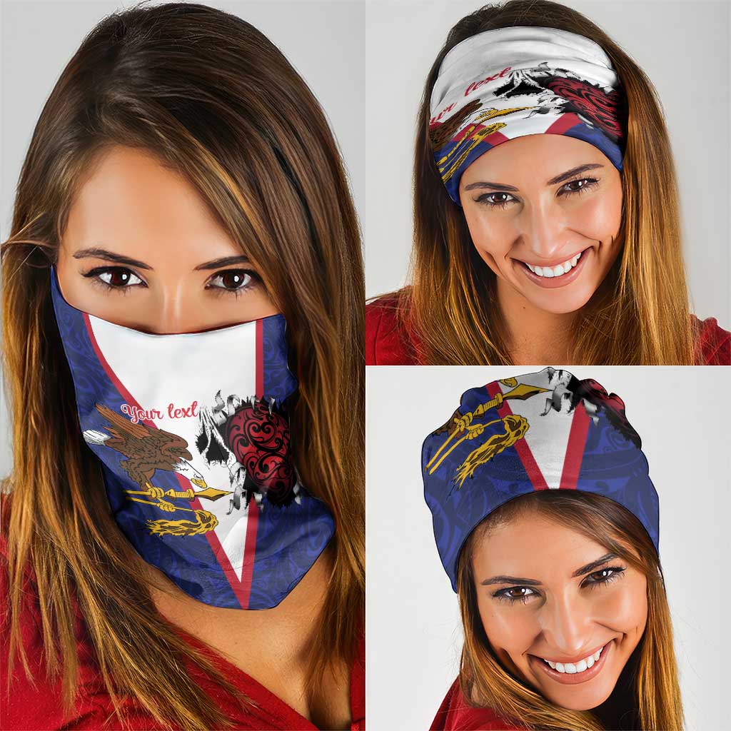 American Samoa Heart Tribal Personalized Neck Gaiter Polynesian Patterns LT9 - Polynesian Pride