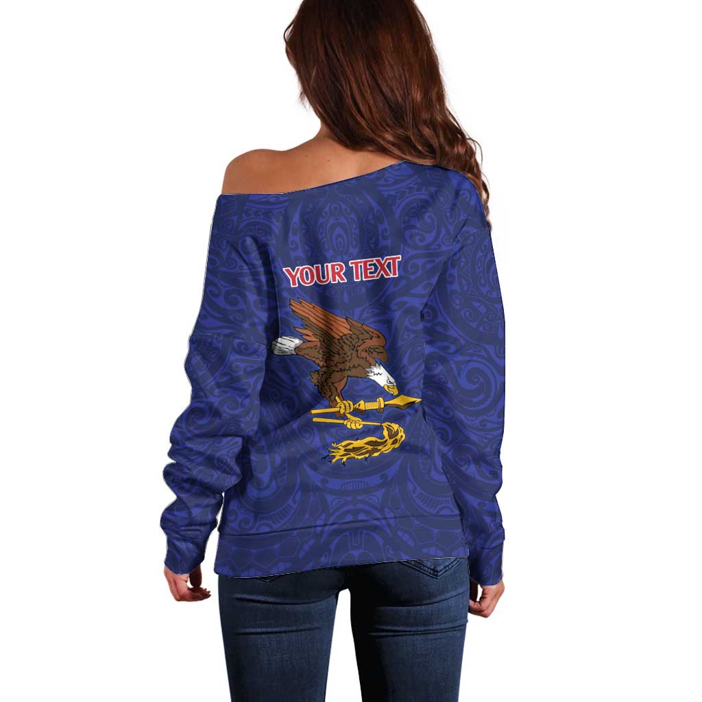 American Samoa Heart Tribal Personalized Off Shoulder Sweater Polynesian Patterns LT9 - Polynesian Pride