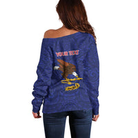 American Samoa Heart Tribal Personalized Off Shoulder Sweater Polynesian Patterns LT9 - Polynesian Pride