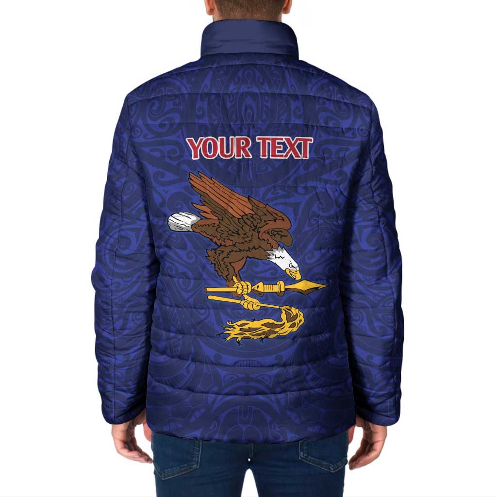 American Samoa Heart Tribal Personalized Padded Jacket Polynesian Patterns