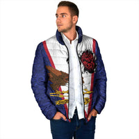 American Samoa Heart Tribal Personalized Padded Jacket Polynesian Patterns