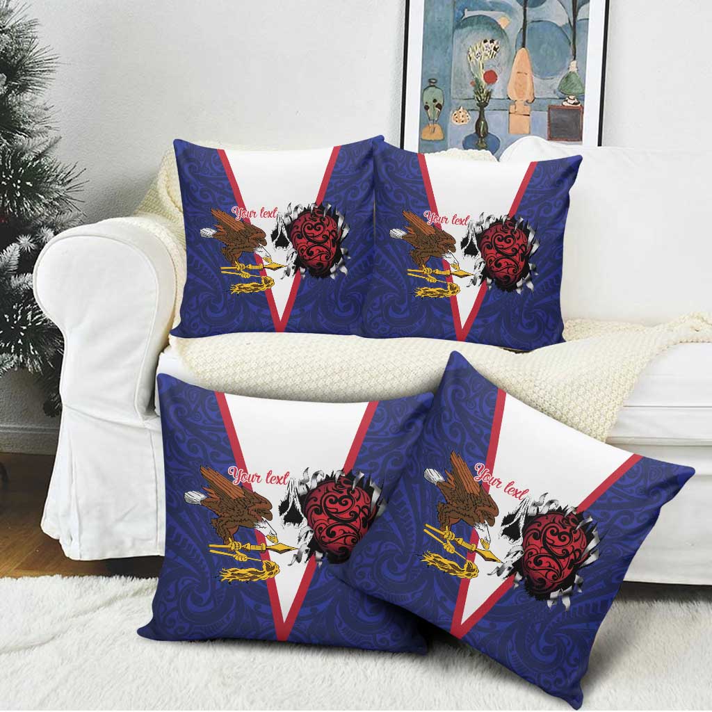 American Samoa Heart Tribal Personalized Pillow Cover Polynesian Patterns