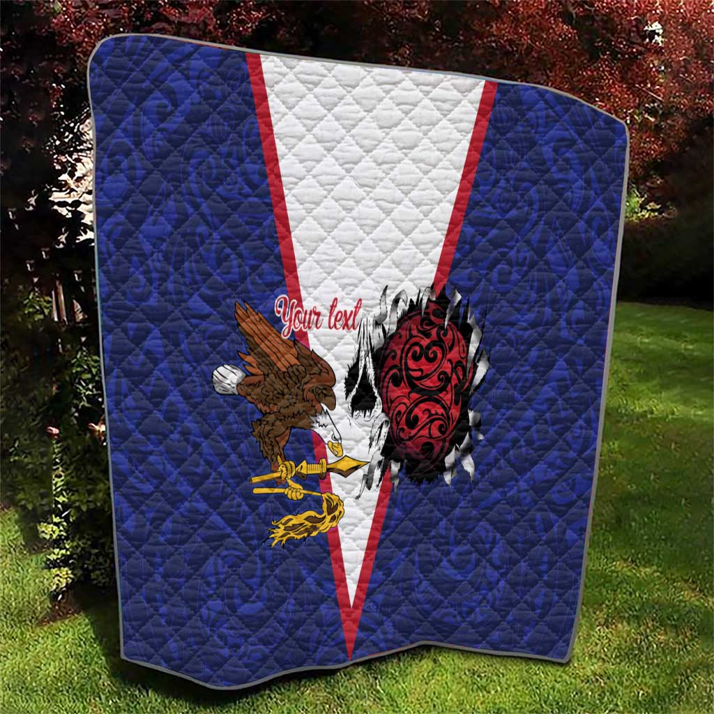 American Samoa Heart Tribal Personalized Quilt Polynesian Patterns LT9 - Polynesian Pride