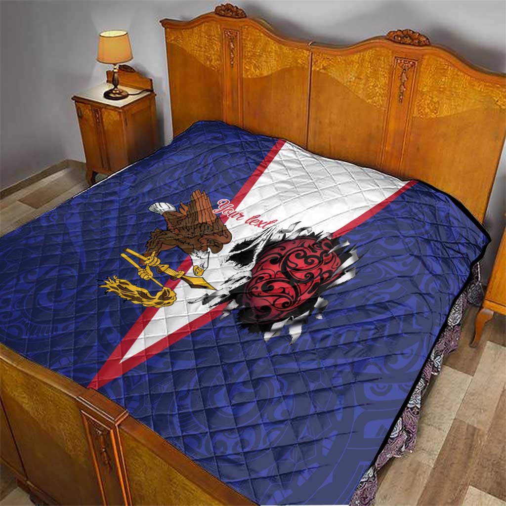 American Samoa Heart Tribal Personalized Quilt Polynesian Patterns LT9 - Polynesian Pride