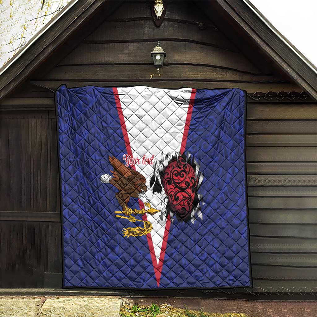 American Samoa Heart Tribal Personalized Quilt Polynesian Patterns LT9 - Polynesian Pride