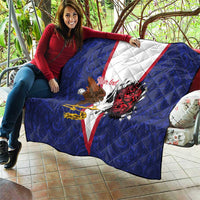 American Samoa Heart Tribal Personalized Quilt Polynesian Patterns LT9 - Polynesian Pride