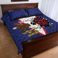 American Samoa Heart Tribal Personalized Quilt Bed Set Polynesian Patterns