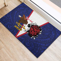 American Samoa Heart Tribal Personalized Rubber Doormat Polynesian Patterns LT9 - Polynesian Pride