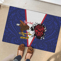 American Samoa Heart Tribal Personalized Rubber Doormat Polynesian Patterns LT9 - Polynesian Pride