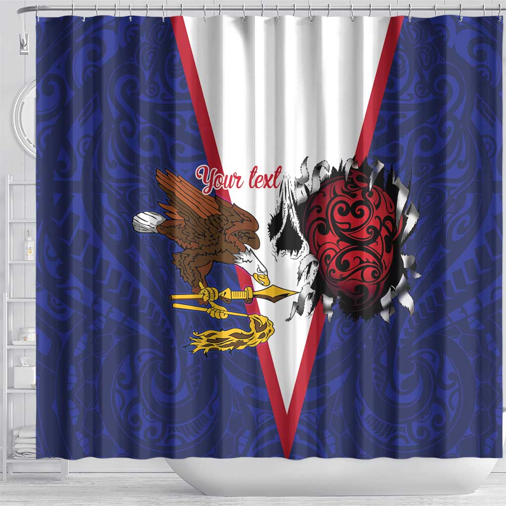 American Samoa Heart Tribal Personalized Shower Curtain Polynesian Patterns
